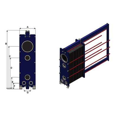 Gasket Condenser Plate Heat Exchanger Plat transfer panas dari stainless steel