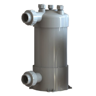 Kualitas tinggi Aquarium Chiller Cooling Coil Heat Exchanger Titanium PVC Shell Untuk Akuakultur