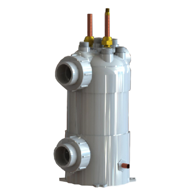 Titanium PVC Tube dan Shell Heat Exchanger untuk kolam renang Aquarium Chiller Evaporator