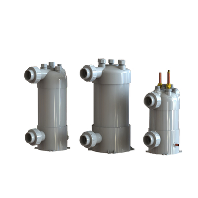 Titanium Heat Exchanger Tube PVC Shell Heat Exchanger untuk kolam renang Pump Panas Aquarium Chiller