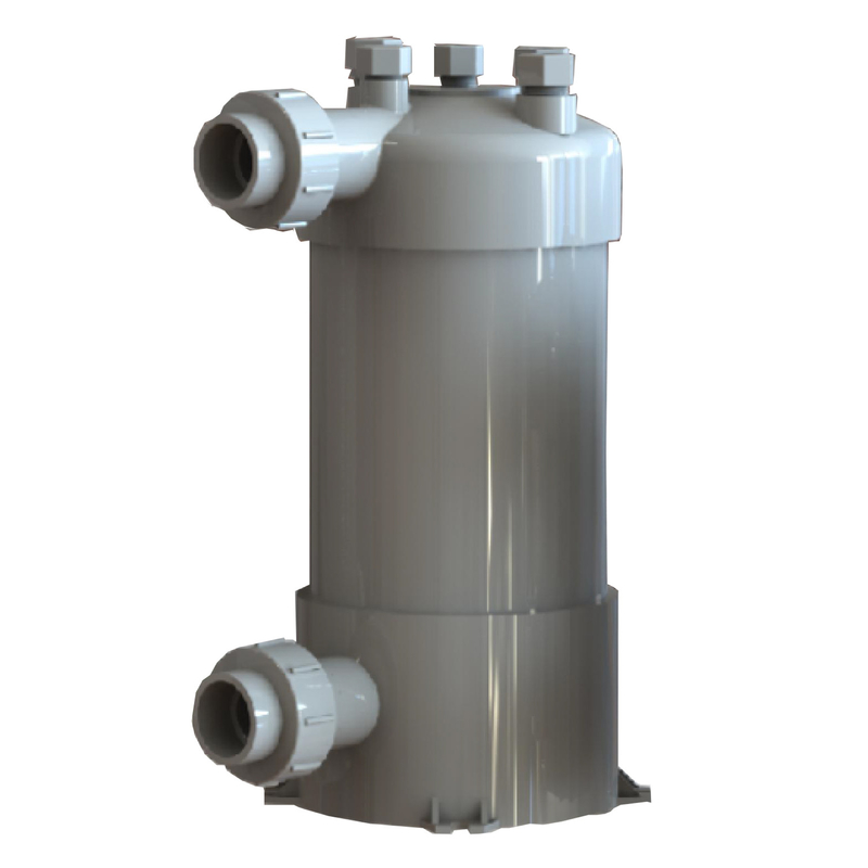 Titanium Tube PVC Shell Heat Exchanger untuk kolam renang Pump Panas Akuarium Tube Heat Exchanger