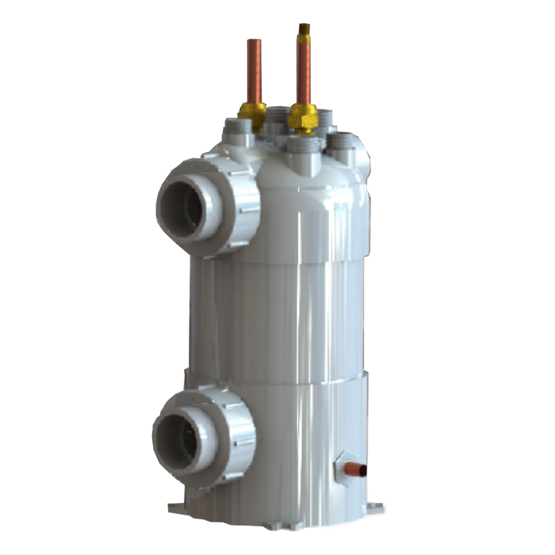 PVC Titanium Chiller Coil Kolam Renang Penukar Panas Pompa Panas Untuk Air Panas